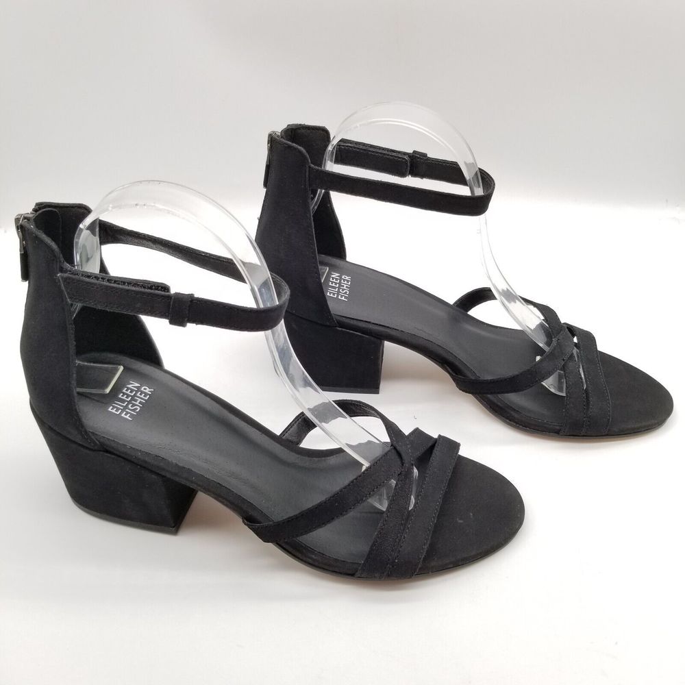 Eileen Fisher Black Strappy Sandals - Picture 3 of 5